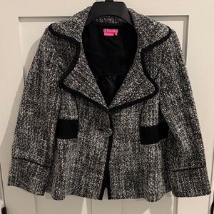 Kasper Black and Gray Tweed Blazer